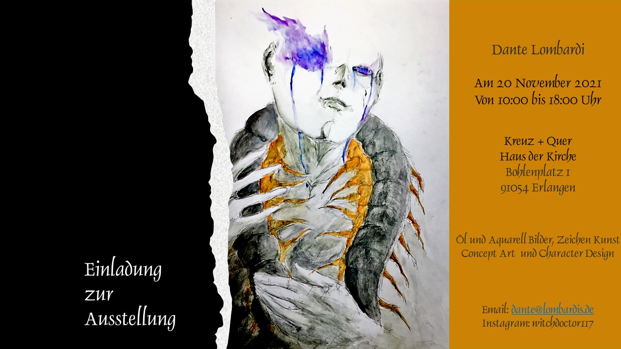 Einladung zur Kunst-Ausstellung eines Sch&uuml;lers