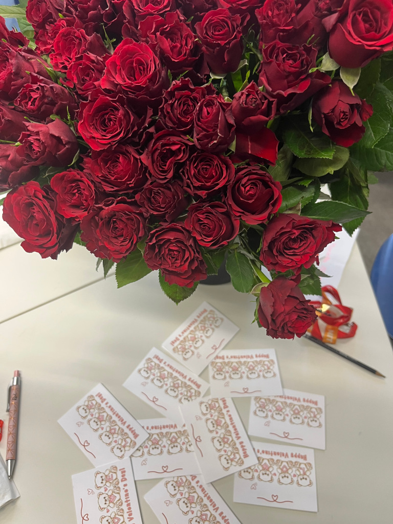 Rosige Freude am Valentinstag